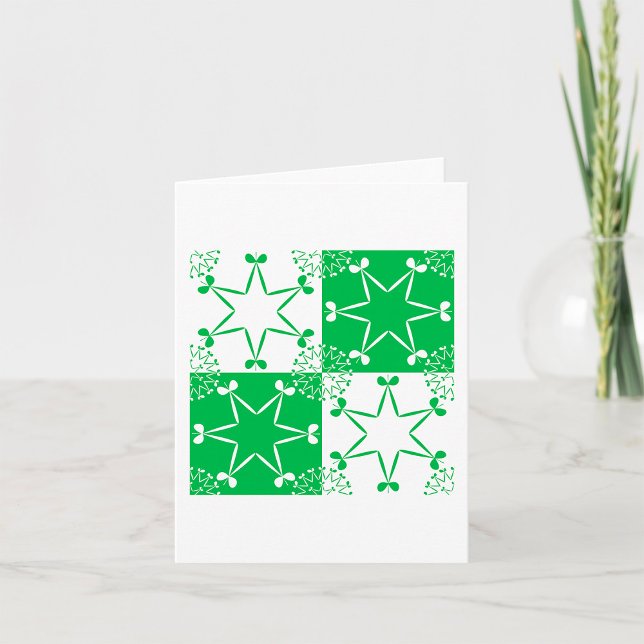 Carte Saint Patrick Vert Trèfle Étoile Géométrique (Créateur téléchargé)