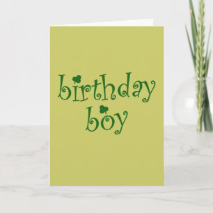 Carte Saint Patrick's Birthday Boy avec Shamrock