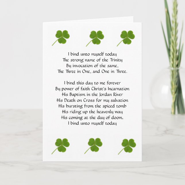 Carte Saint Patrick's Breastplate (Devant)