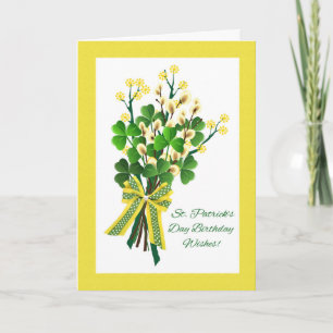 Carte Saint Patrick's Day Anniversaire avec Shamrock