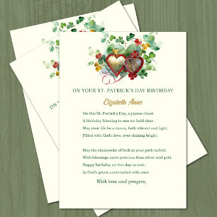 Carte Saint Patrick's Day Anniversaire Bénédiction Shamr