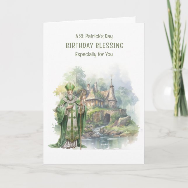 Carte Saint Patrick's Day Anniversaire Croix celtique Ro (Devant)