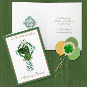 Carte Saint Patrick's Day Anniversaire Croix celtique ve