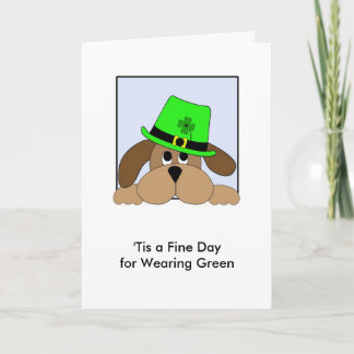 Carte Saint Patrick's Day Chien avec Casquette