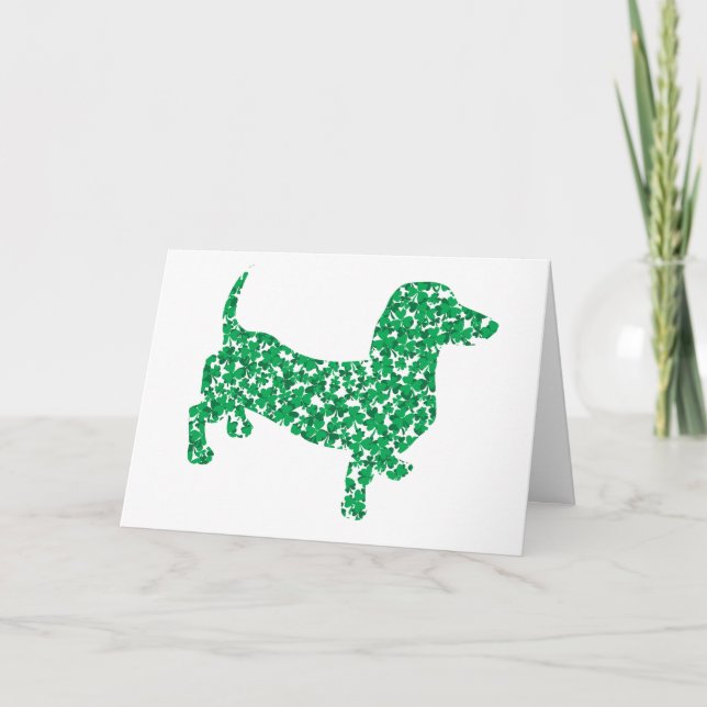 Carte Saint Patrick's Day Dachshund (Devant)