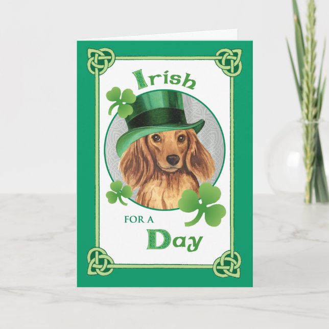 Carte Saint Patrick's Day LonghEI Dachshund (Devant)