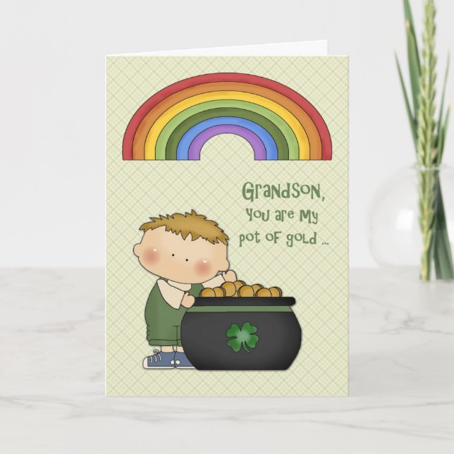 Carte Saint Patrick's Day, Pot of Gold, Grand-fils (Devant)