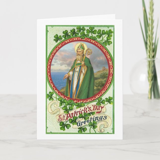Carte Saint Patrick's Day Salutations Religieuses (Devant)