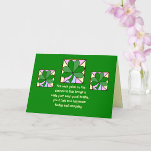 CARTE SAINT PATRICK'S DAY/SHAMROCKS ET BÉNÉDICTION IRLAN