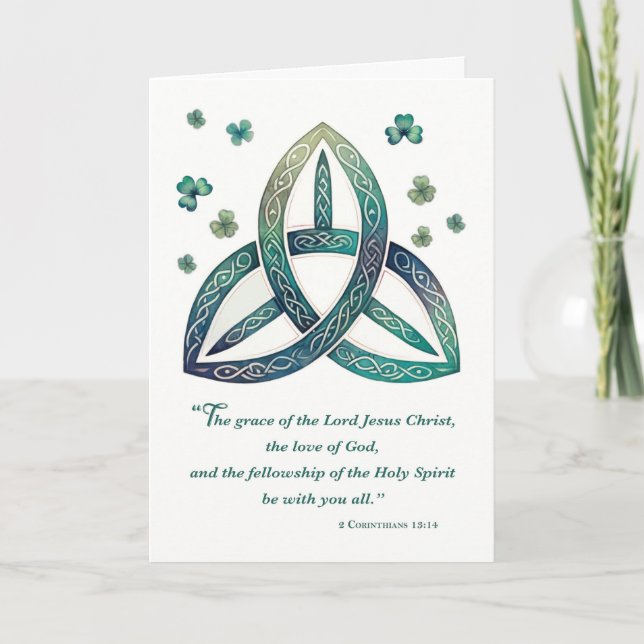 Carte Saint Patrick's Religious Blessings Celtic Triquet (Devant)