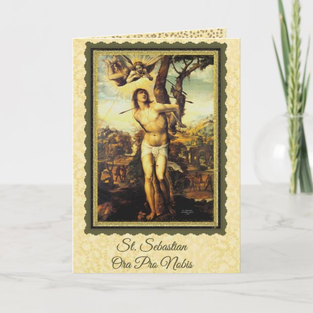 Carte Saint patron de St SebastiAn des athlètes (Devant)