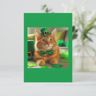 Carte Saint Patty's Day Orange Tabby Cat