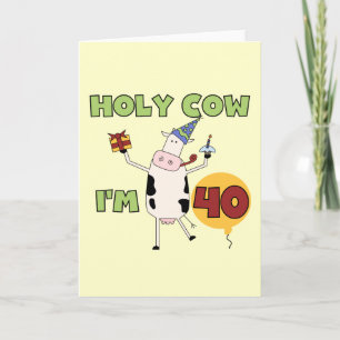 Carte Saint Vache J'ai 40 t-shirts et cadeaux d'annivers