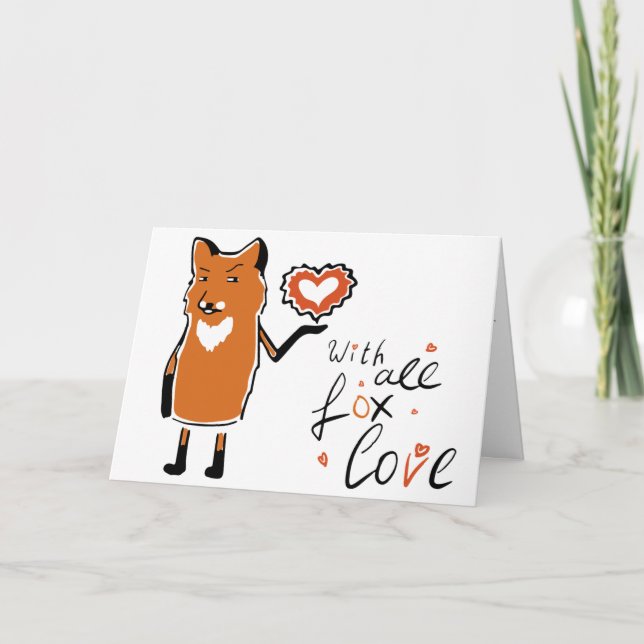 Carte Saint-Valentin adorable Fox (Devant)