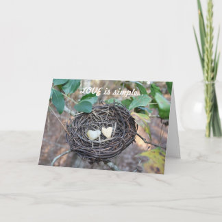 Carte Saint Valentin avec 2 oeufs en forme de coeu