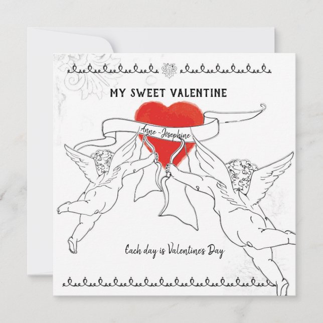 Carte Saint Valentin avec Cherubs (Devant)