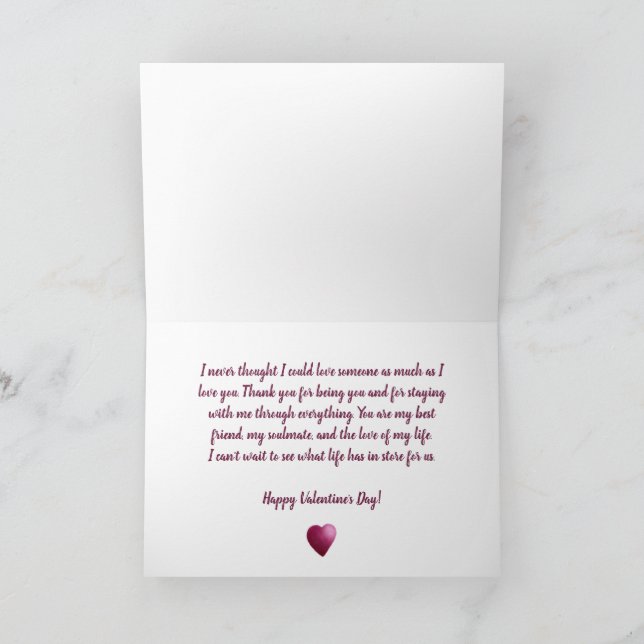 Carte Saint-Valentin avec deux Coeurs d'aquarelle (Intérieur)