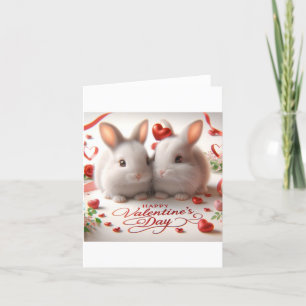 Carte Saint Valentin avec lapins