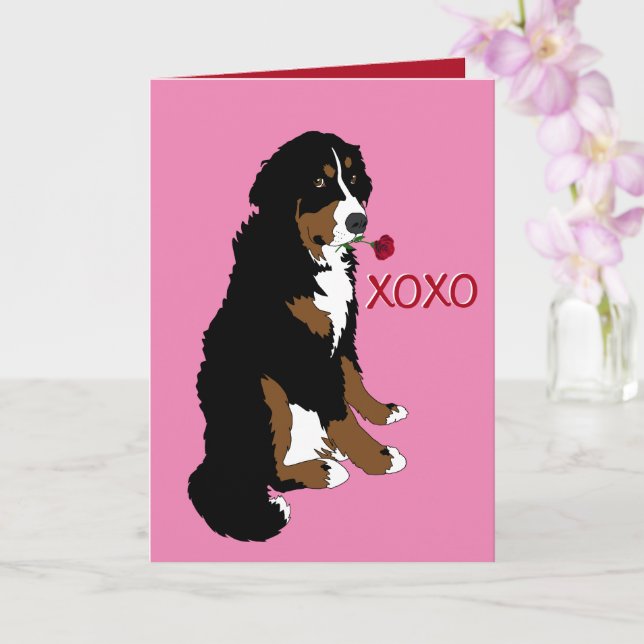 Carte Saint Valentin Bernese Mountain Dog (Orchidée)