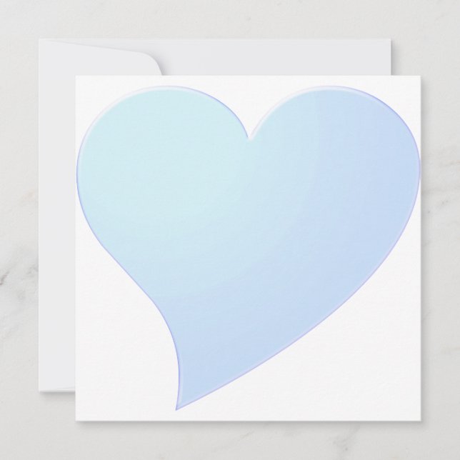 Carte Saint Valentin bleu clair grand coeur (Devant)
