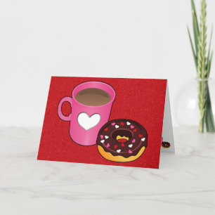 Carte Saint Valentin café et Donut