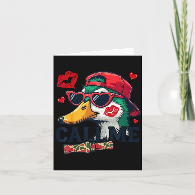 Carte Saint-Valentin Canard de chasse Camo Appelle-moi T (Devant)