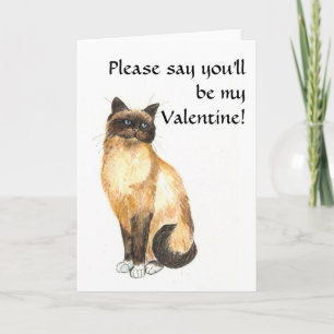 Carte Saint Valentin - Chat Birman