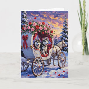 Carte Saint-Valentin Chien Husky Sibérien