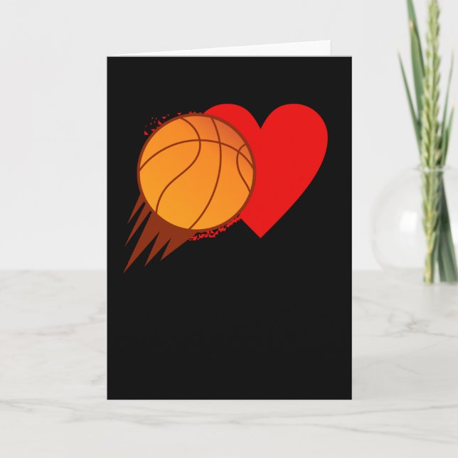 Carte Saint Valentin Cœur Basket-ball Amour (Devant)