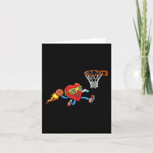Carte Saint Valentin Coeur Dunking Basketball Garçons Fi