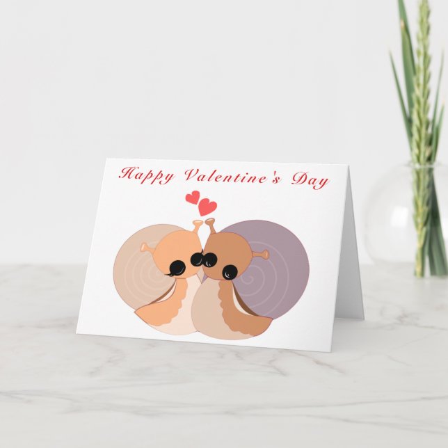 Carte Saint Valentin Couple Snail Love - Votre tex (Devant)