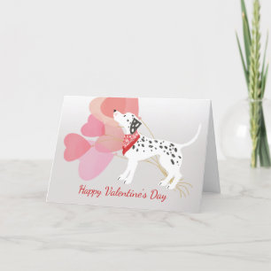 Carte Saint-Valentin de Balloons rouges Chien Dalm