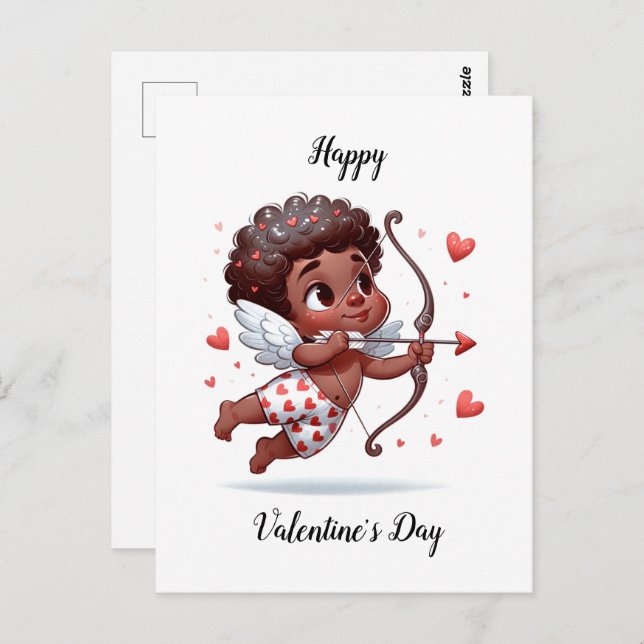 Carte Saint Valentin de charme Cupid (Devant / Derrière)