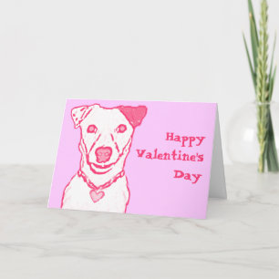 Carte Saint Valentin de chien rose