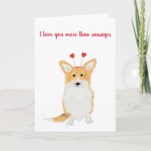 Carte Saint-Valentin de mignonne corgi