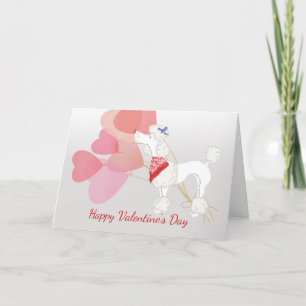 Carte Saint Valentin de votre chien de caniche bla