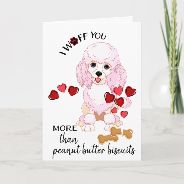 Carte Saint Valentin de votre Poodle Chien Love (Devant)