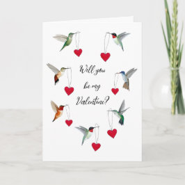 Carte Saint Valentin des colibris