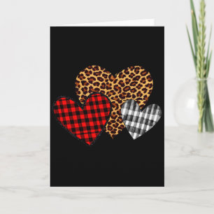 Carte Saint-Valentin des enseignants 3 cœurs buffle carr