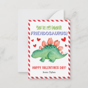 Carte Saint Valentin Dinosaur pour enfants