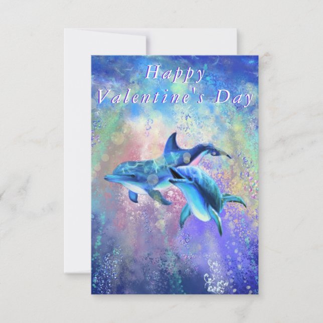 Carte Saint Valentin Dolphin Couple Love (Devant)