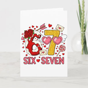 Carte Saint-Valentin Drôle 67 Meme Six Sept 6 7 Cœurs