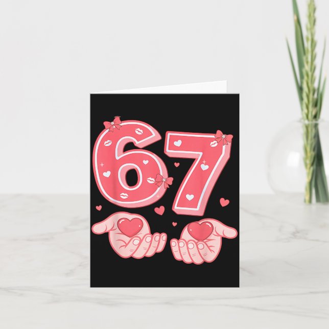 Carte Saint-Valentin Drôle 67 Meme Six Sept 6 7 Valent (Devant)