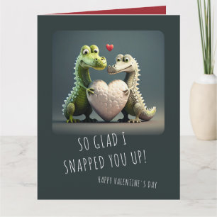Carte Saint-Valentin Drôle Alligator Crocodile Couple