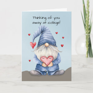 Carte Saint-Valentin drôle de gnome portant Deni loin au