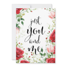 Carte Saint-Valentin Élégante "Just You and Me"