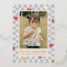 Carte Saint Valentin en carton rouge bleu