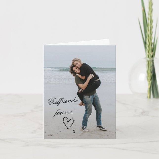 Carte Saint Valentin - Filles amies Forever Beach (Devant)