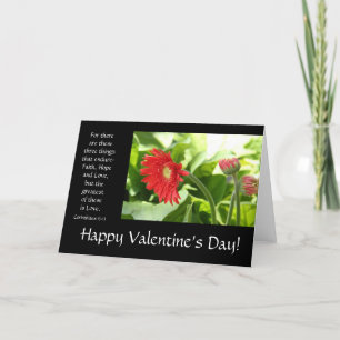 Carte Saint Valentin, floral, verset biblique sur 
