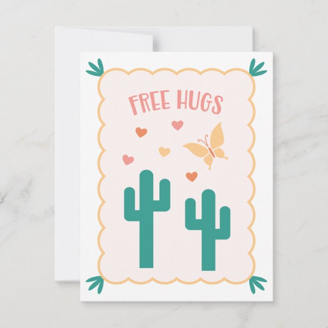 Carte Saint Valentin "Free Hugs" (Devant)